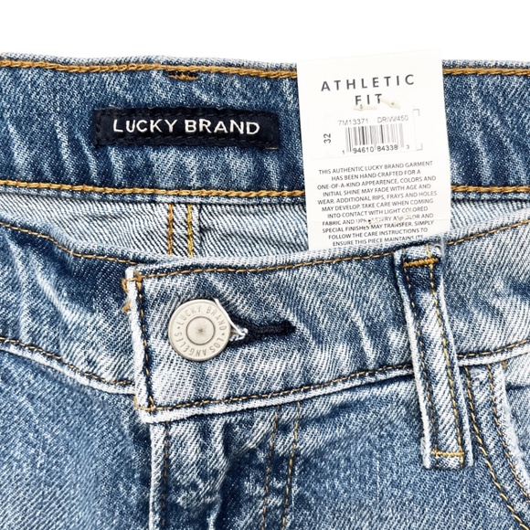 Lucky Brand Men’s Distressed Denim Cut Off Shorts 32 Patched Stitched - Picture 10 of 13